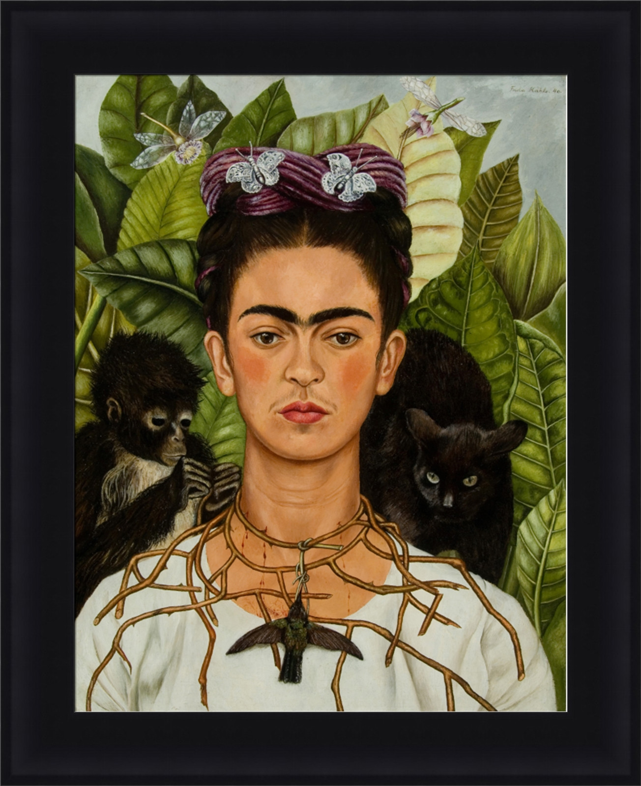 Frida Kahlo Self Portrait With Thorn Necklace And Hummingbird
 Frida Kahlo Self Portrait with Thorn Necklace and