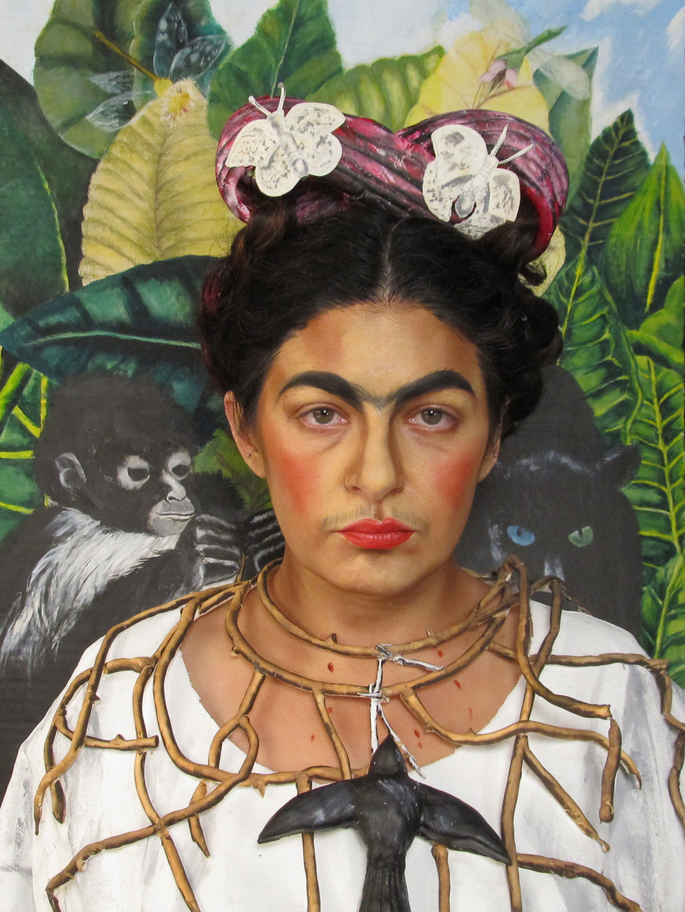 Frida Kahlo Self Portrait With Thorn Necklace And Hummingbird
 ASHLEY E HUGHES