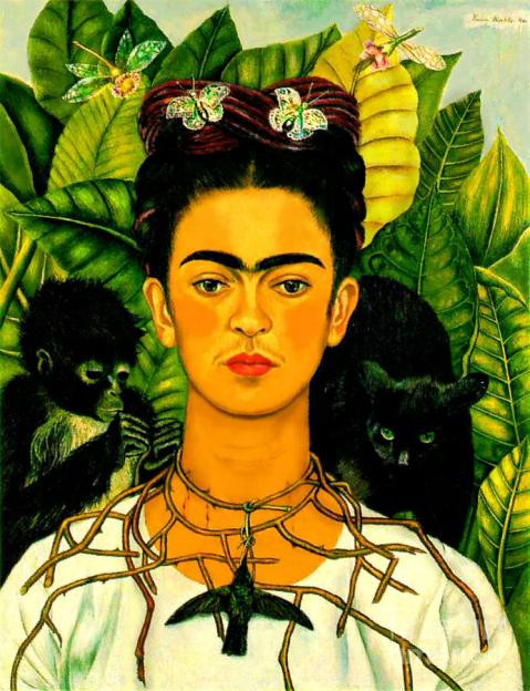 Frida Kahlo Self Portrait With Thorn Necklace And Hummingbird
 Frida Kahlo