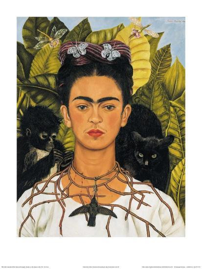 Frida Kahlo Self Portrait With Thorn Necklace And Hummingbird
 Self Portrait with Thorn Necklace and Hummingbird c 1940