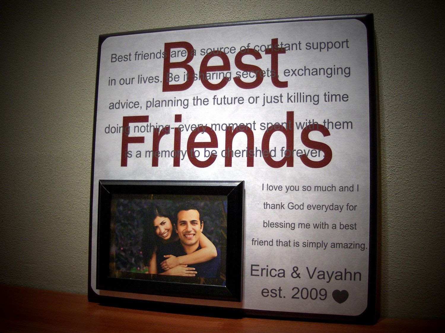 Friend Anniversary Gift Ideas
 BEST FRIENDS Picture Frame Anniversary Gift by
