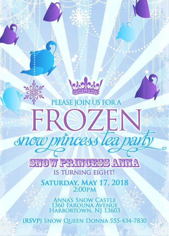 Frozen Tea Party Ideas
 FROZEN Party Invitation Frozen Tea Party by