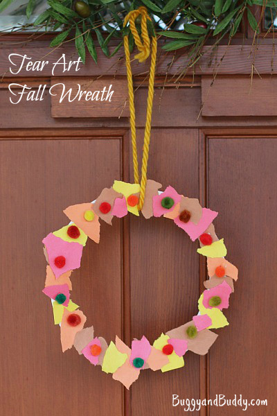 Fun Arts And Crafts For Toddlers
 Tear Art Fall Wreath s and for