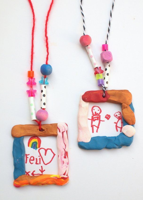 Fun Arts And Crafts For Toddlers
 Clay Portrait Pendant Necklaces