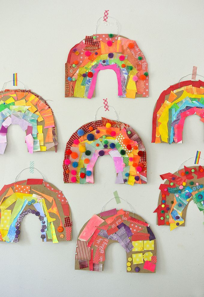 Fun Arts And Crafts For Toddlers
 Cardboard Rainbow Collage