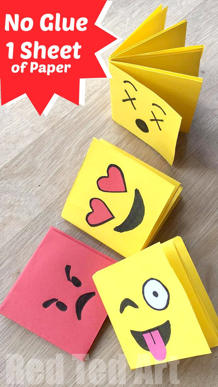 Fun Easy Activities For Kids
 Emoji Mini Notebook DIY e Sheet of Paper Red Ted Art