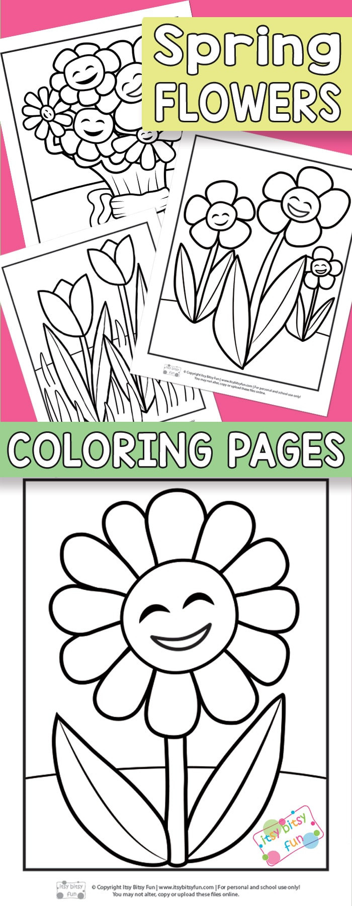 Fun Kids Coloring Pages
 Flower Coloring Pages for Kids Itsy Bitsy Fun
