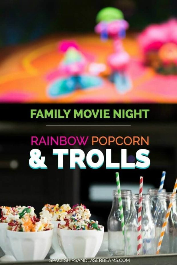 Fun Troll Movie Party Food Ideas
 Family Movie Night Rainbow Popcorn Trolls Spaceships