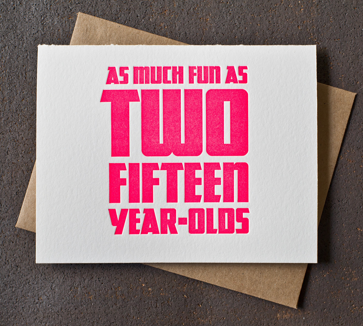 Funny 30th Birthday Decorations
 30th Birthday Card Neon Pink Fun As Two Fifteen Year Olds