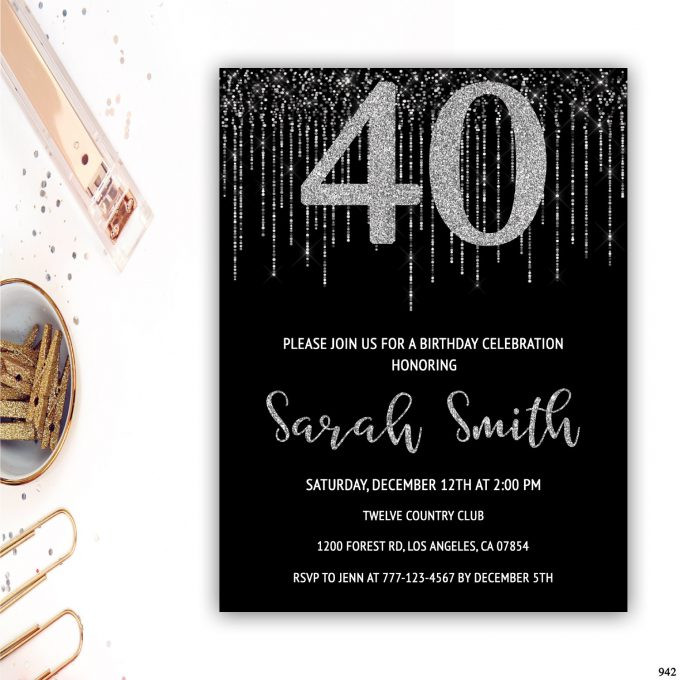 Funny 40th Birthday Invitations
 Ideas Premium Design 40th Birthday Invitations