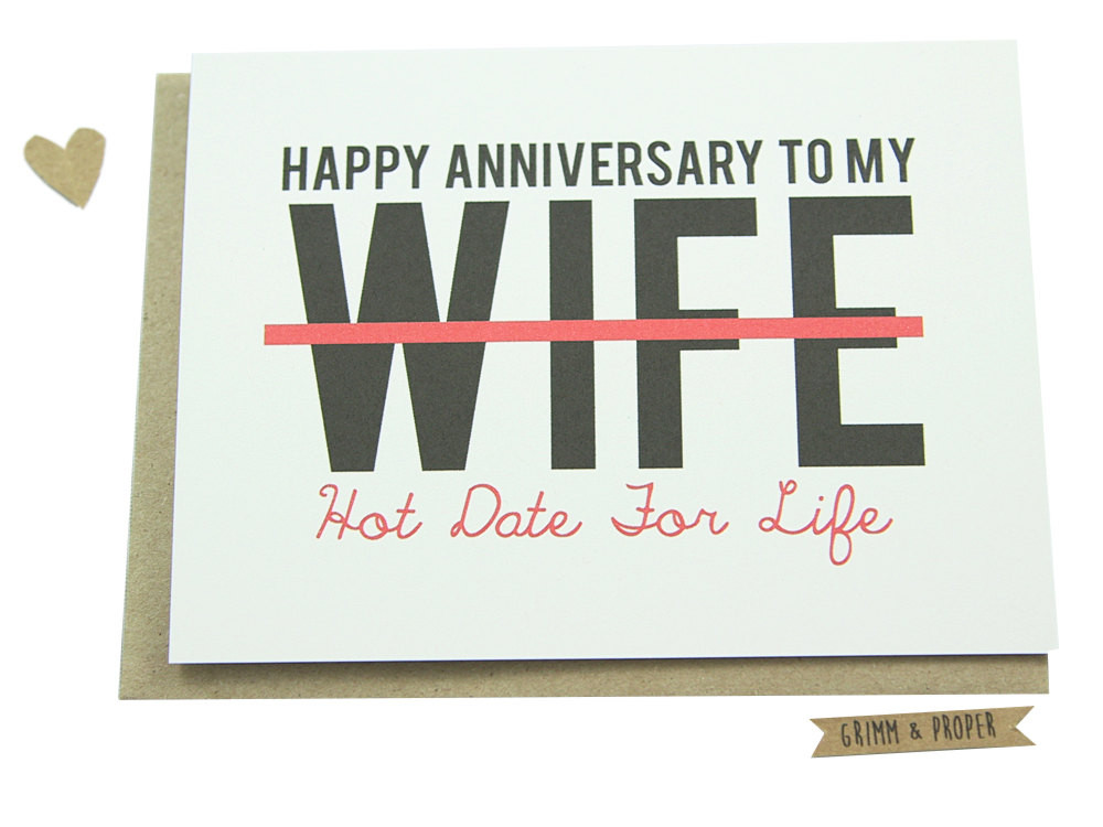 Funny Anniversary Quotes For Wife
 Funny Anniversary Card for Wife Wedding by GrimmAndProper