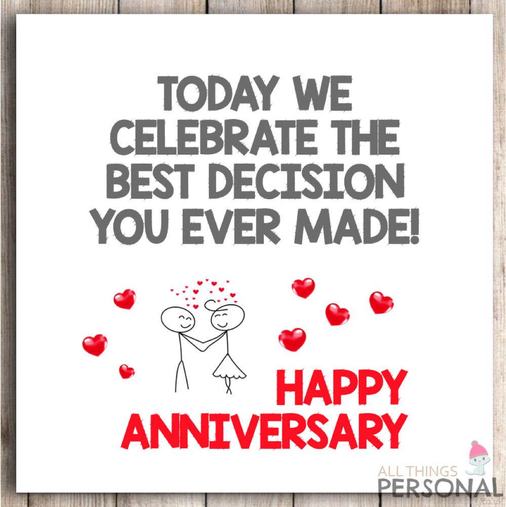Funny Anniversary Quotes For Wife
 Funny Anniversary Card Humour Cheeky Husband Wife Wedding