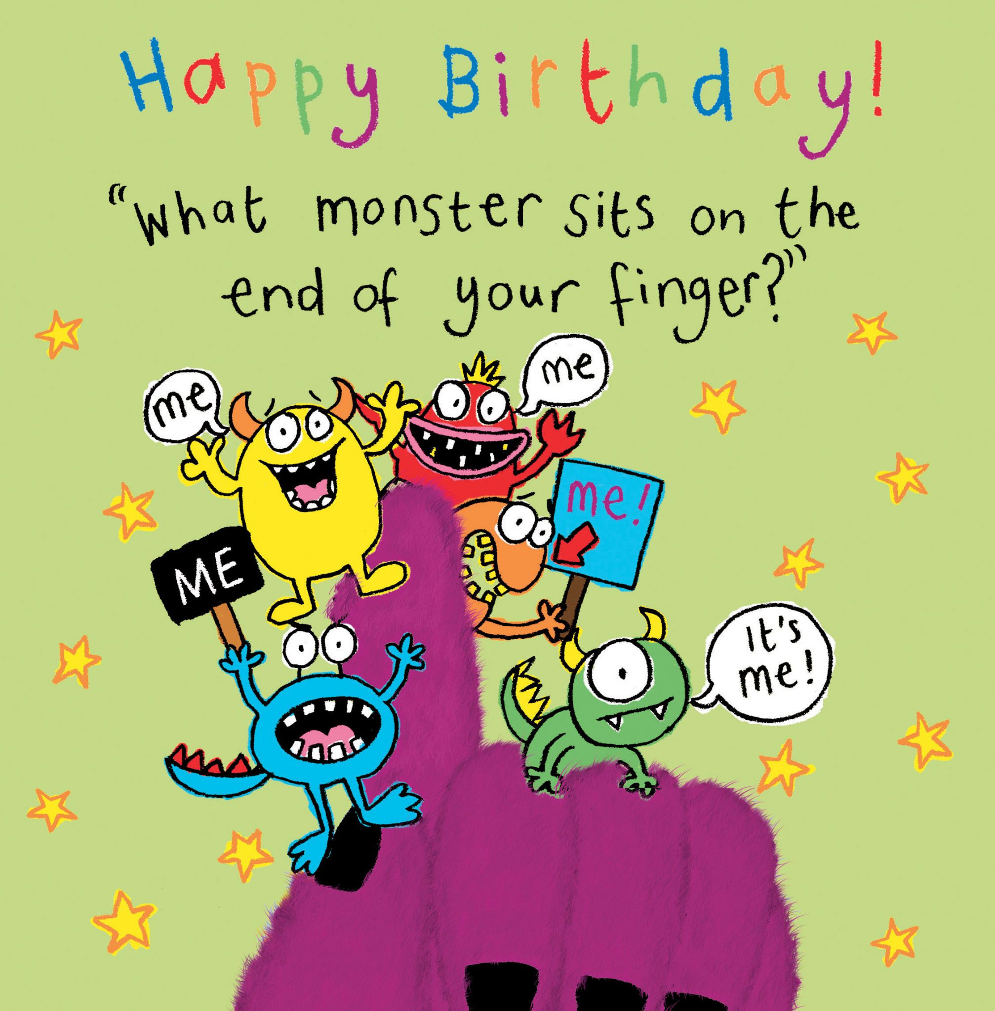 Funny Birthday Cards For Kids
 Monster Funny Joke Birthday Card For Kids TW433