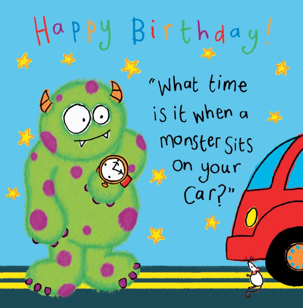 Funny Birthday Cards For Kids
 Monster Funny Joke Birthday Card For Kids TW430