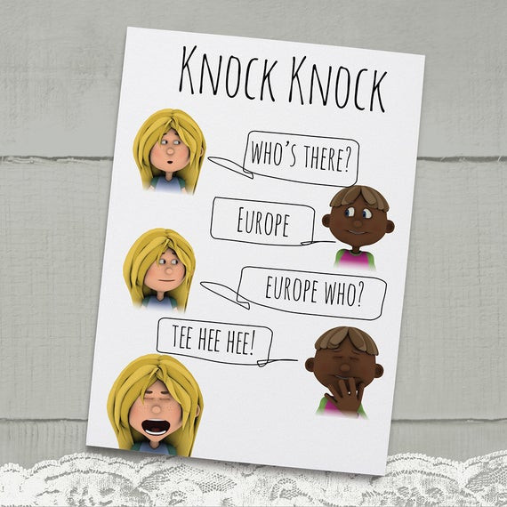 Funny Birthday Cards For Kids
 Items similar to Knock Knock Joke Europe Who Greeting