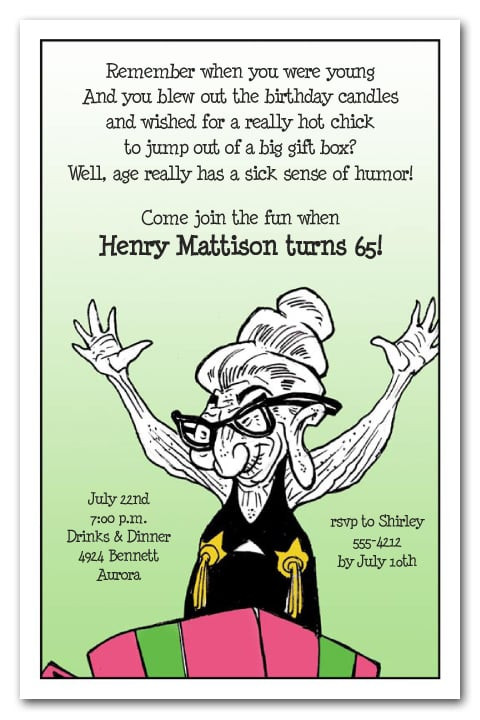 Funny Birthday Party Invitation Wording
 Old Geezer Funny Birthday Party Invitations