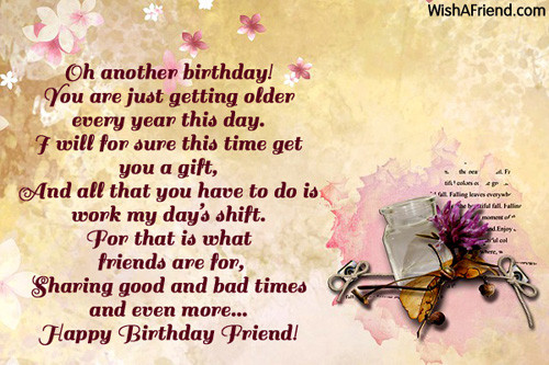 Funny Birthday Poems For Friends
 Funny Birthday Poems