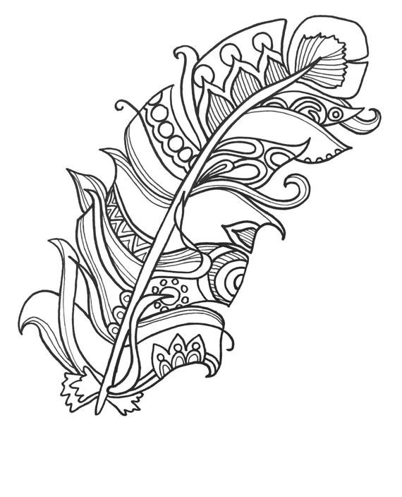 Funny Coloring Pages For Adults
 10 Fun and Funky Feather ColoringPages Original Art Coloring