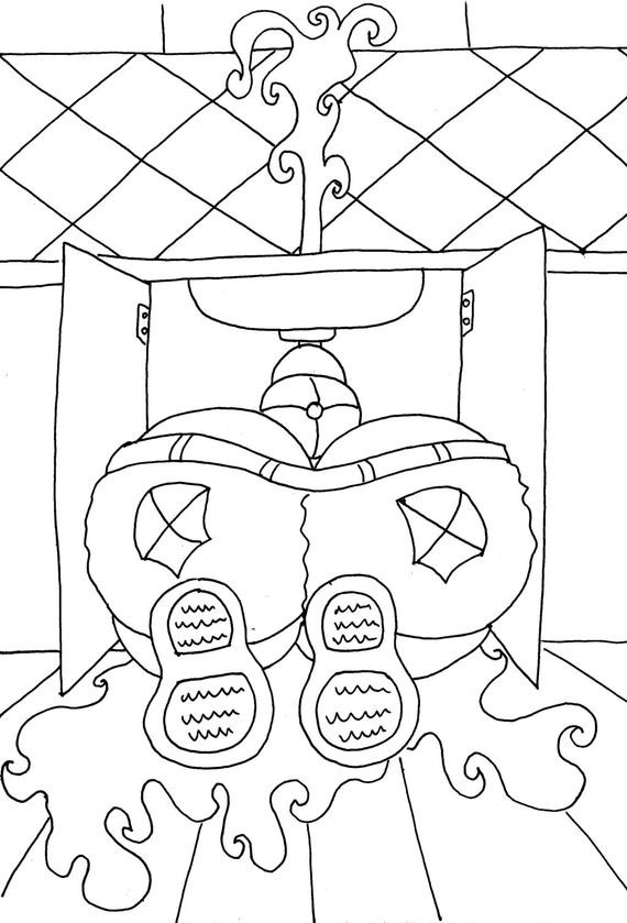 Funny Coloring Pages For Adults
 Plumber Butt Funny Adult Coloring Page from Chubby Art