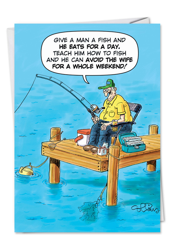 Funny Fishing Birthday Cards
 Old Fisherman Joke Funny Birthday Father Paper Greeting Card