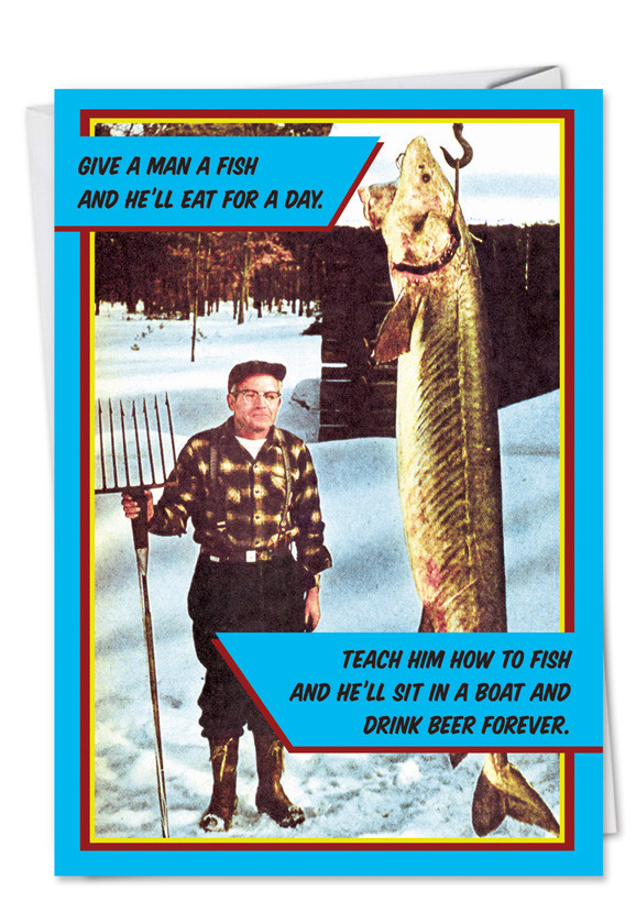 Funny Fishing Birthday Cards
 Fish And Beer Father s Advice Funny Birthday Card Nobleworks
