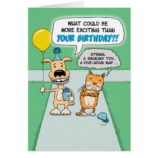 Funny Free Birthday Cards
 Funny birthday card Happy Dog and Grumpy Cat