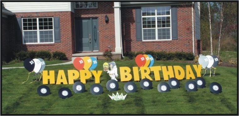 Funny Happy Birthday Signs
 Family Yard Art of S E Idaho Adult Yard Greetings
