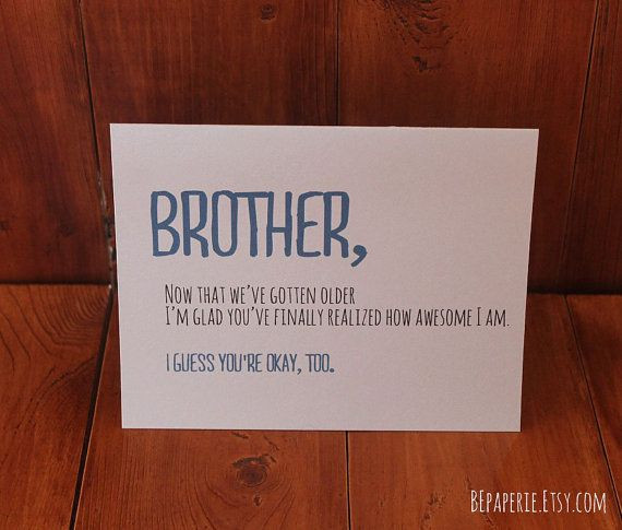 Funny Homemade Birthday Card Ideas
 Brother Card Brother Birthday Card Funny Card Card