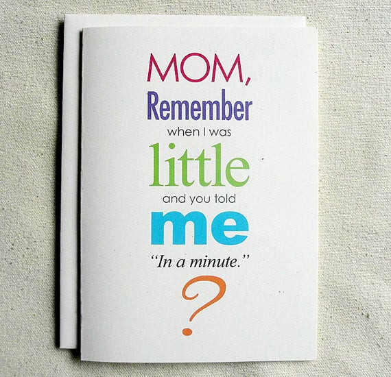 Funny Mom Birthday Cards
 Mother Birthday Card Funny Mom Remember when I was Little