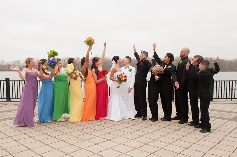 Gay Engagement Party Ideas
 These two brides had a mind blowing Pennsylvania rainbow