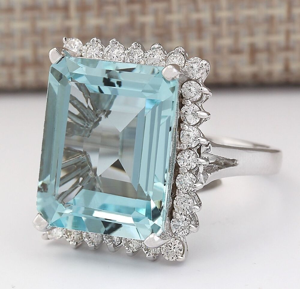 Gemstone Wedding Rings
 Women Fashion Jewelry 925 Silver Aquamarine Gemstone
