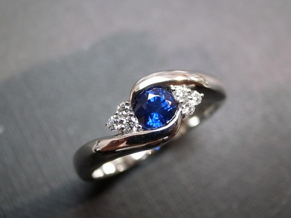 Gemstone Wedding Rings
 Diamonds Wedding Ring With Blue Sapphire In 14K White Gold