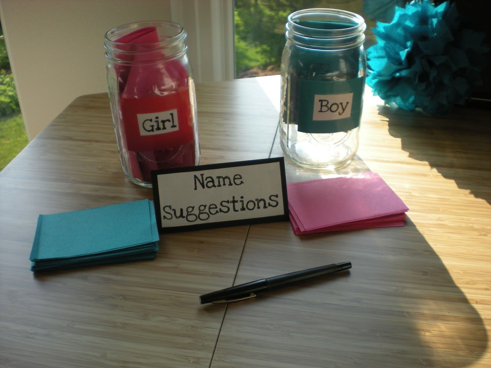 Gender Reveal Party Name Ideas
 Gender reveal name suggestion jars