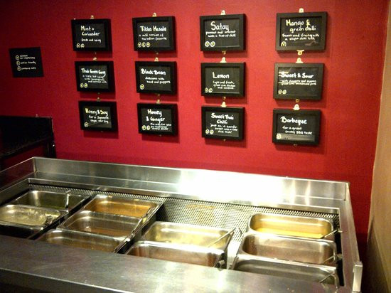 Genghis Grill Sauces
 buffet sauces Picture of The Mongolian Barbeque Dublin