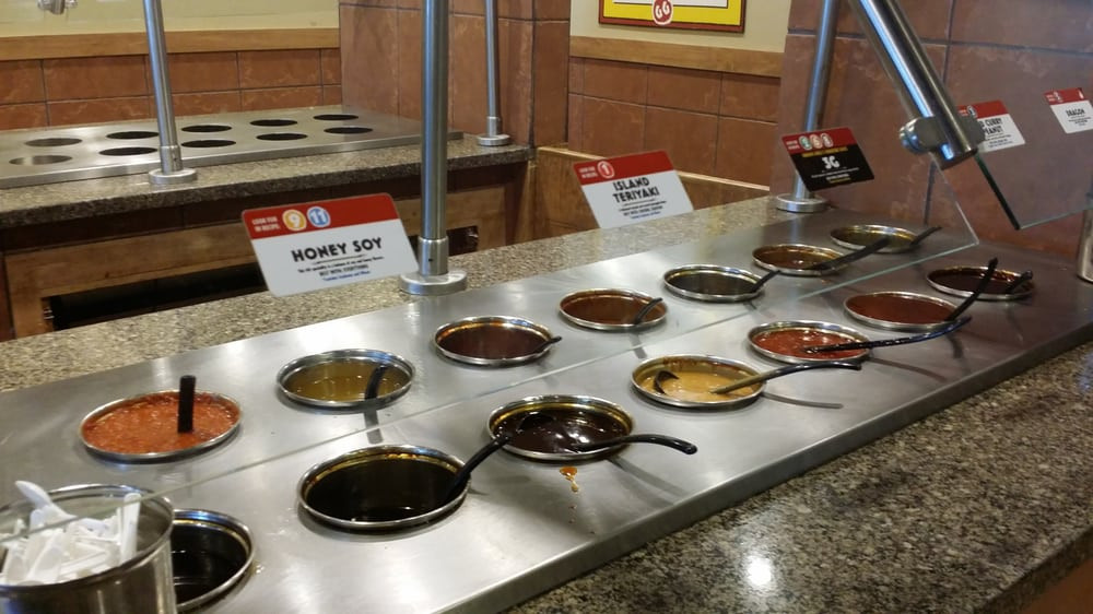 Genghis Grill Sauces
 Pick your sauce Yelp