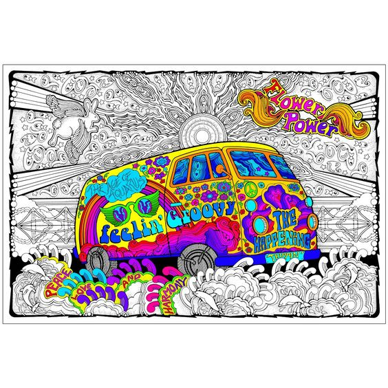 Giant Coloring Books For Adults
 Love Bus Giant 22 X 32 5 Inch Line Art Coloring Poster