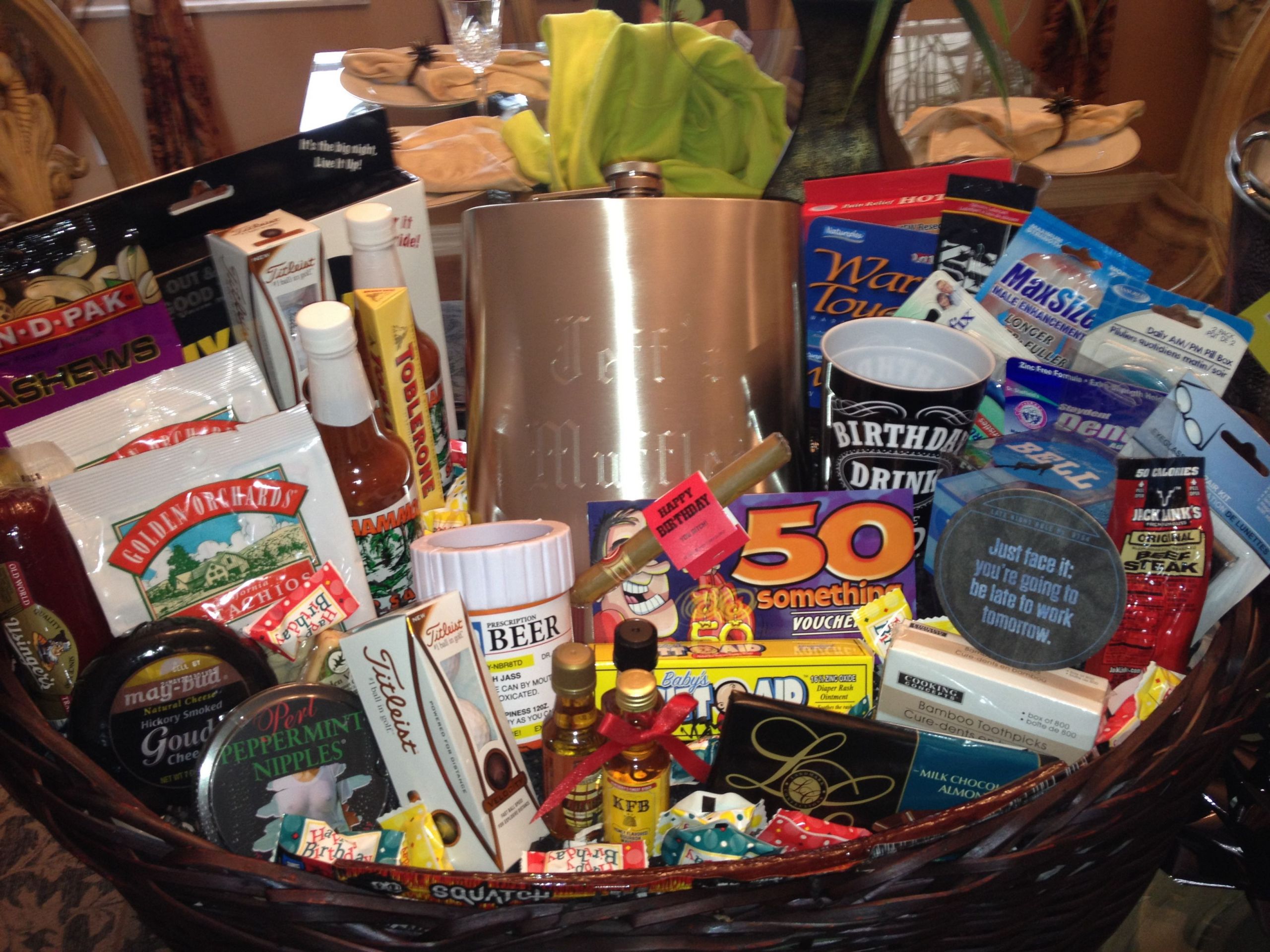 Gift Baskets Ideas For Him
 50th Birthday Gift Basket For Him