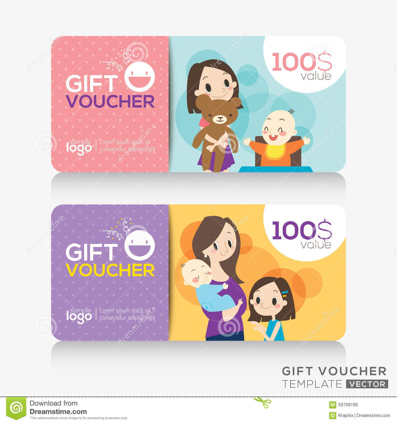 Gift Card For Kids
 Kids Store Coupon Voucher Gift Card Design Template