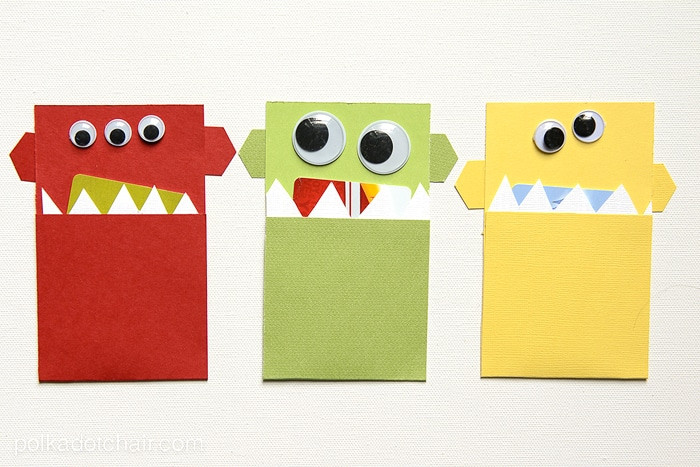 Gift Card For Kids
 Monster Gift Card Holder Tutorial & Ideas on polka dot chair
