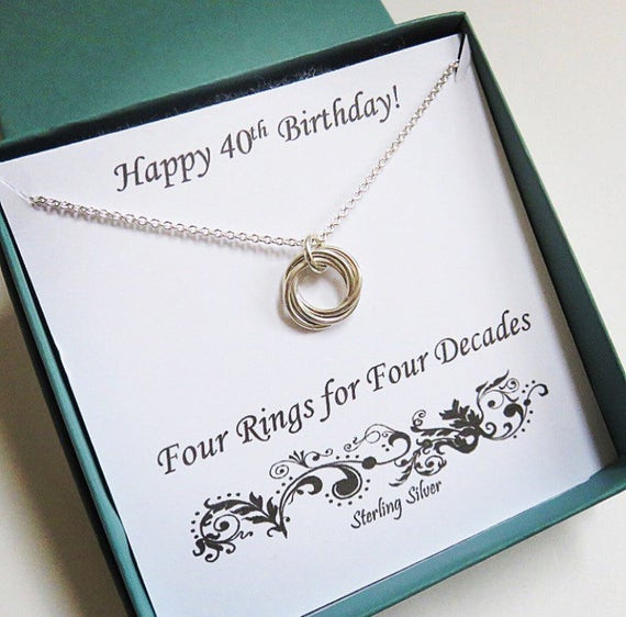 Gift Ideas For 40th Birthday Female
 40th Birthday Gift for Women Sterling Silver Birthday