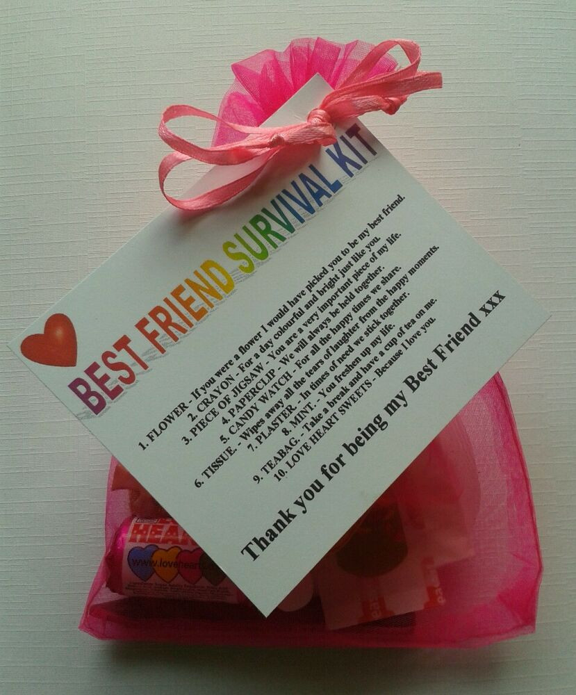Gift Ideas For Best Friends
 BEST FRIEND Survival Kit Birthday Keepsake Gift Present
