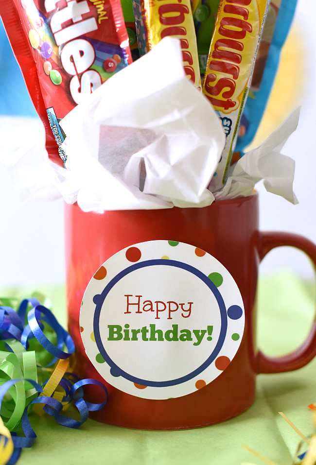 Gift Ideas For Birthday
 Easy Birthday Gift Idea Candy Bouquet in a Mug – Fun Squared