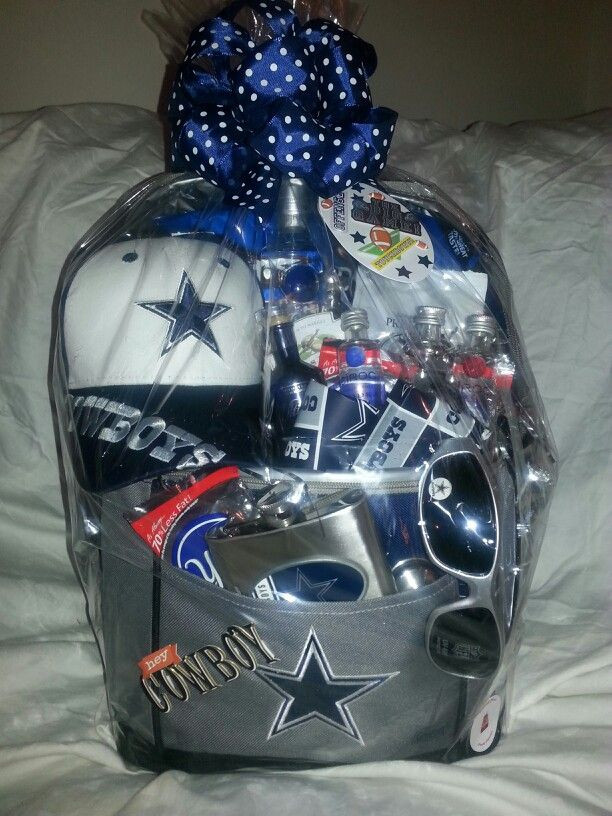 Gift Ideas For Cowboys
 Dallas Cowboy basket Cooler is filled with beer