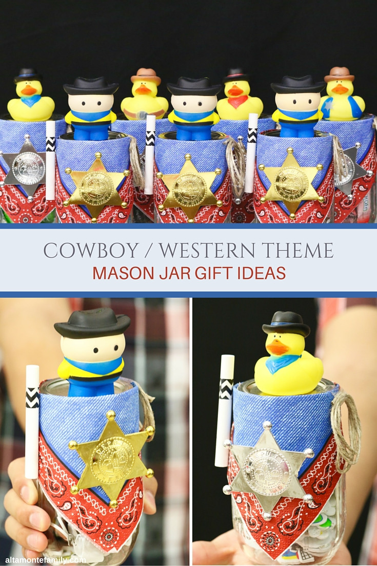 Gift Ideas For Cowboys
 Cowboy Mason Jar Gift Idea