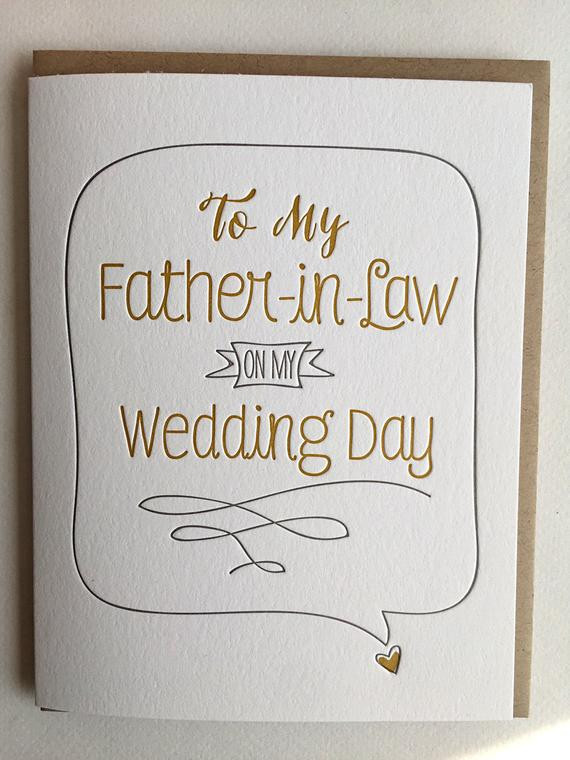 Gift Ideas For Father In Law
 Father in law wedding t Father in Law Card Father of