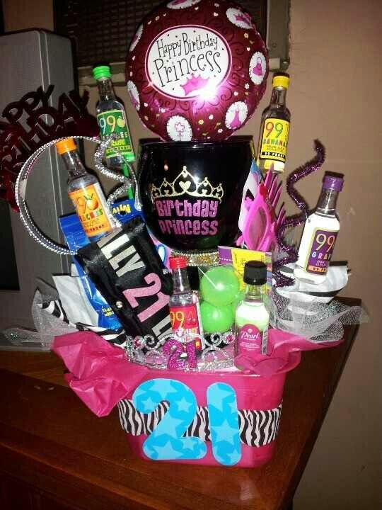 Gifts For 21st Birthday For Her
 Night before you turn 21 basket