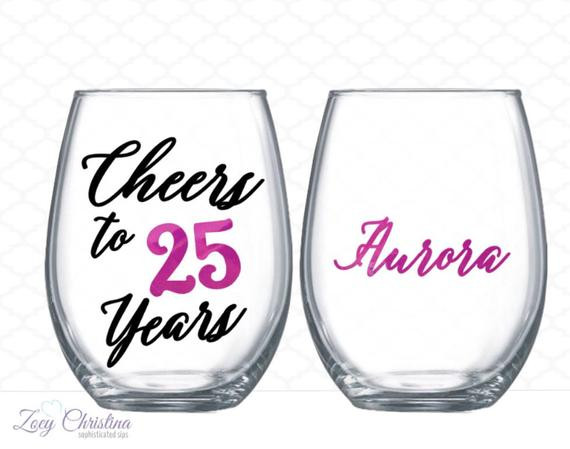 Gifts For 25th Birthday
 Cheers to 25 years 25th birthday t for women by