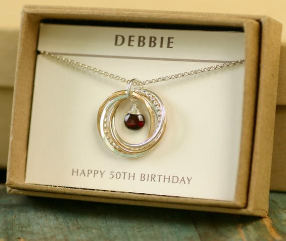 Gifts For 50th Birthday
 Garnet necklace for her 50th birthday t for bestfriend