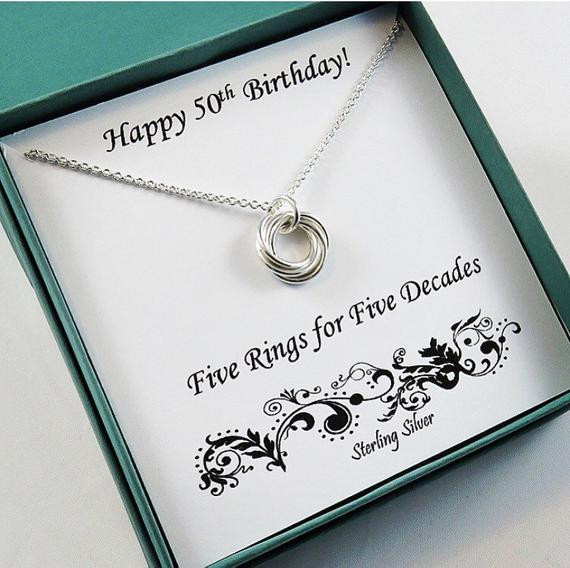 Gifts For 50th Birthday
 50th Birthday Gift for Women Sterling Silver Birthday