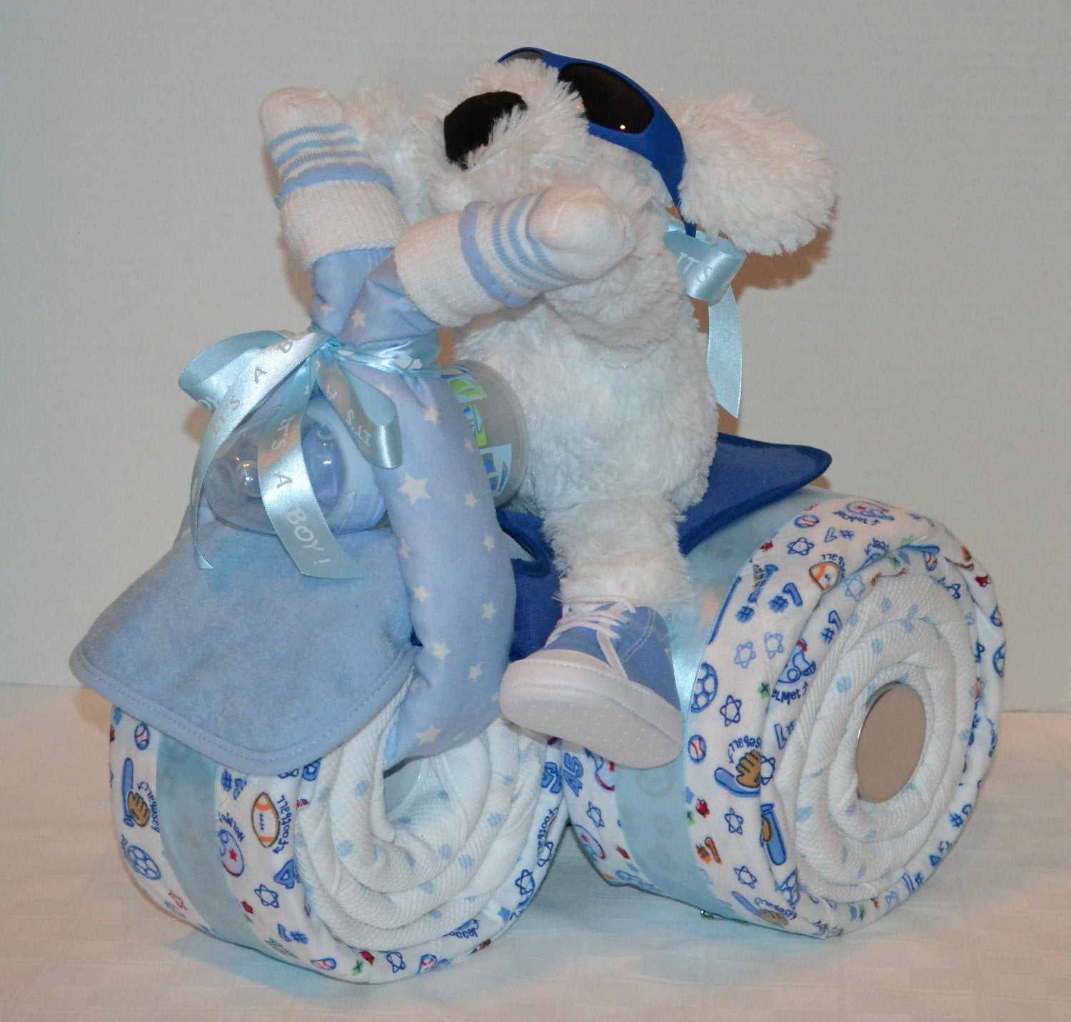 Gifts For Baby Shower Boy
 Tricycle Trike Diaper Cake Baby Shower Gift Sports theme